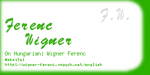 ferenc wigner business card